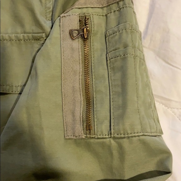 Army green twill ruffle peplum coat khaki - Picture 3 of 6